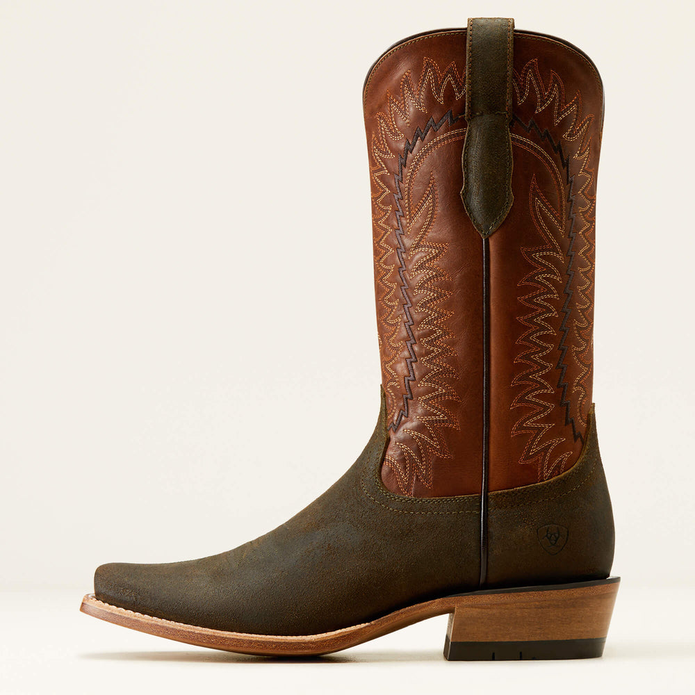 Futurity Time Cowboy Boot Men - OLIVE ROUGHOUT/COPPER CRUNCH