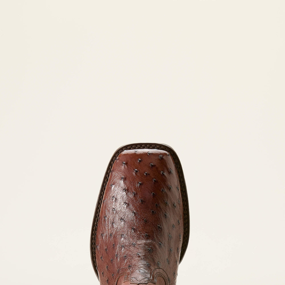 Booker Chelsea Wide Square Toe Western Boot Men - ANTIQUE TABAC FULL QUILL OSTRI