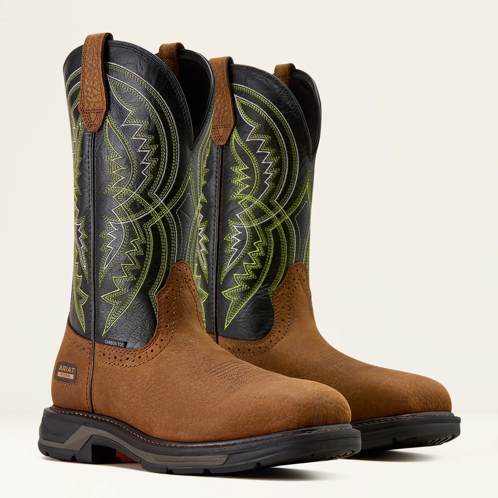 WorkHog XT Coil Wide Square Toe Carbon Toe Work Boot Men - EARTH/BLACK