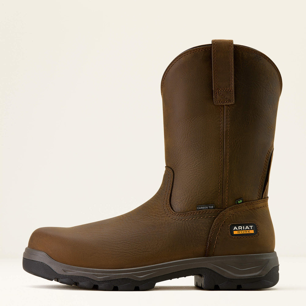 Turbo Duratread Pull On Static Dissipative Composite Toe Work Boot Men - DARK BROWN