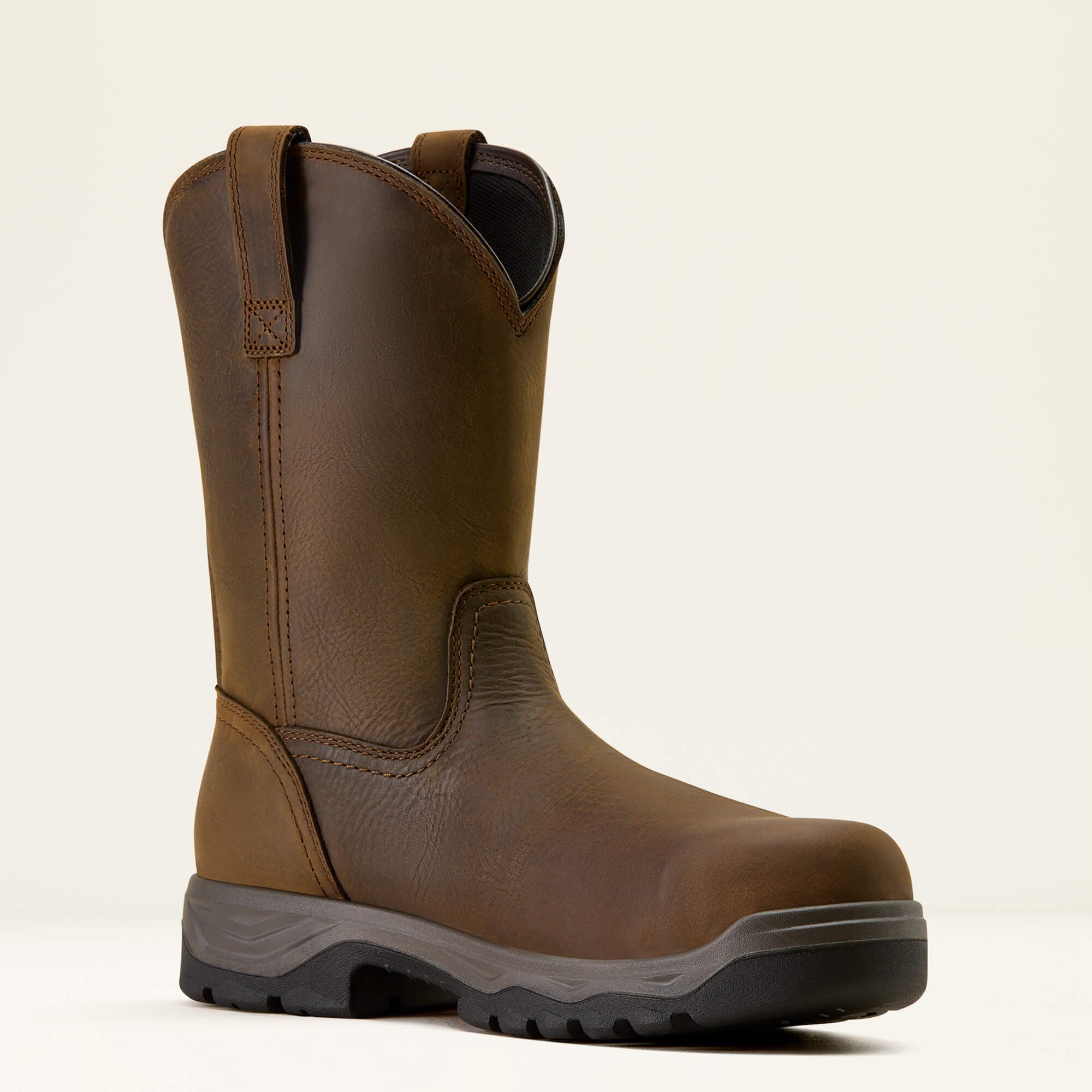 Turbo Duratread Pull On Static Dissipative Composite Toe Work Boot Men - DARK BROWN