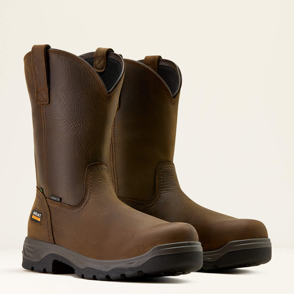 Turbo Duratread Pull On Static Dissipative Composite Toe Work Boot Men - DARK BROWN