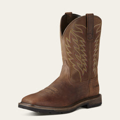 Groundbreaker Wide Square Toe Steel Toe Work Boot Men - BROWN