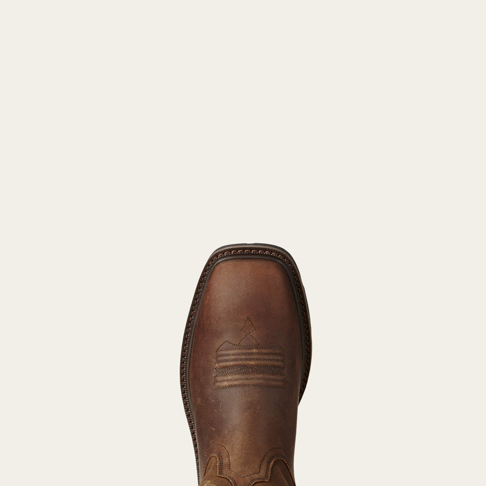 Groundbreaker Wide Square Toe Steel Toe Work Boot Men - BROWN