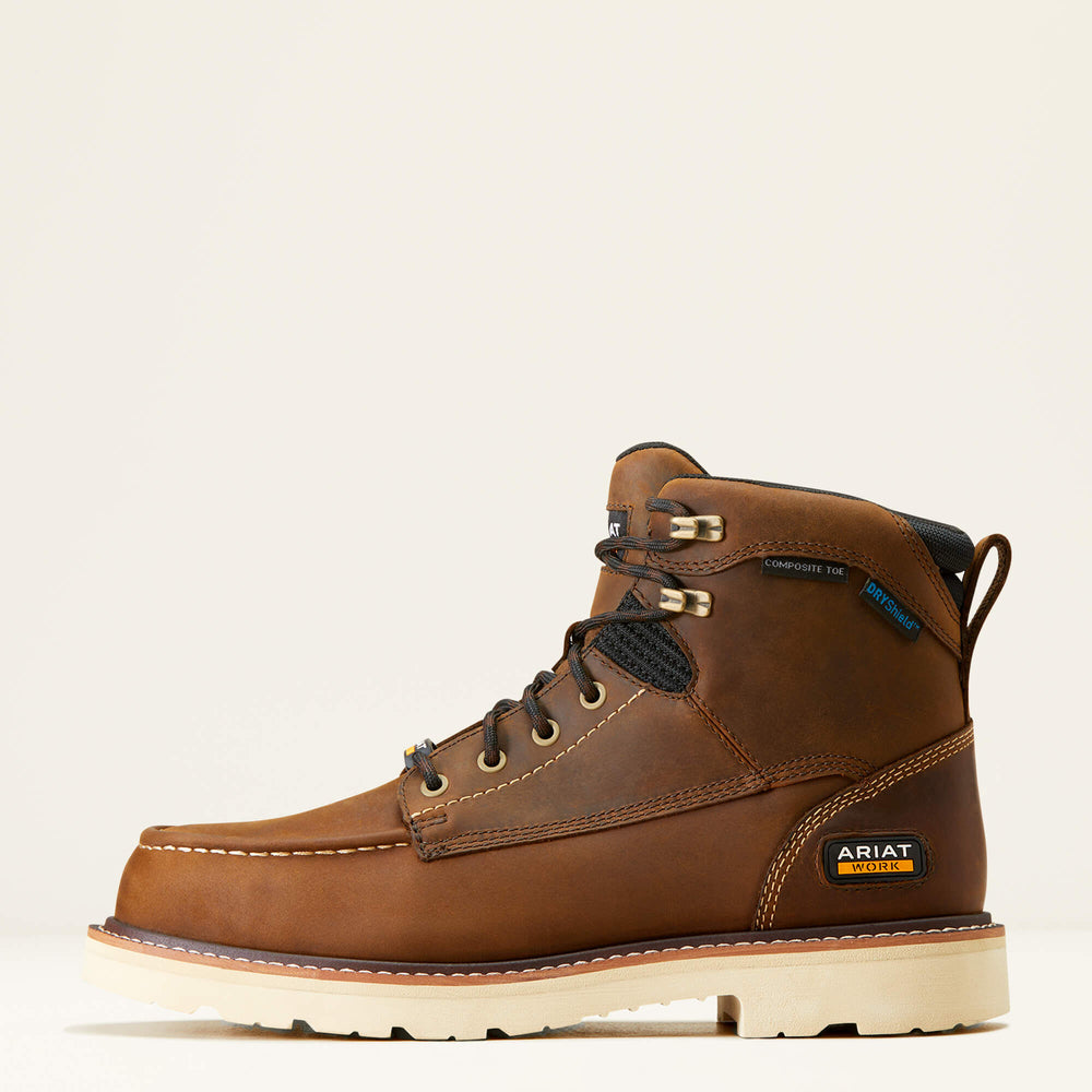 Rebar Lift 6" Waterproof Composite Toe Work Boot Men - DISTRESSED BROWN