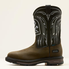 WorkHog XT Bolt Skull Waterproof Wide Square Toe Carbon Toe Work Boot Men - IRON COFFEE/BLACK