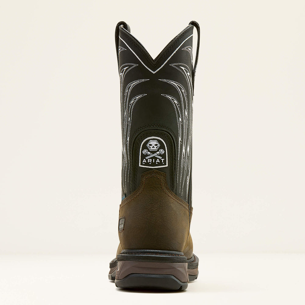 WorkHog XT Bolt Skull Waterproof Wide Square Toe Carbon Toe Work Boot Men - IRON COFFEE/BLACK