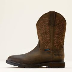 Groundbreaker Wide Square Toe Waterproof Work Boot Men - DARK BROWN