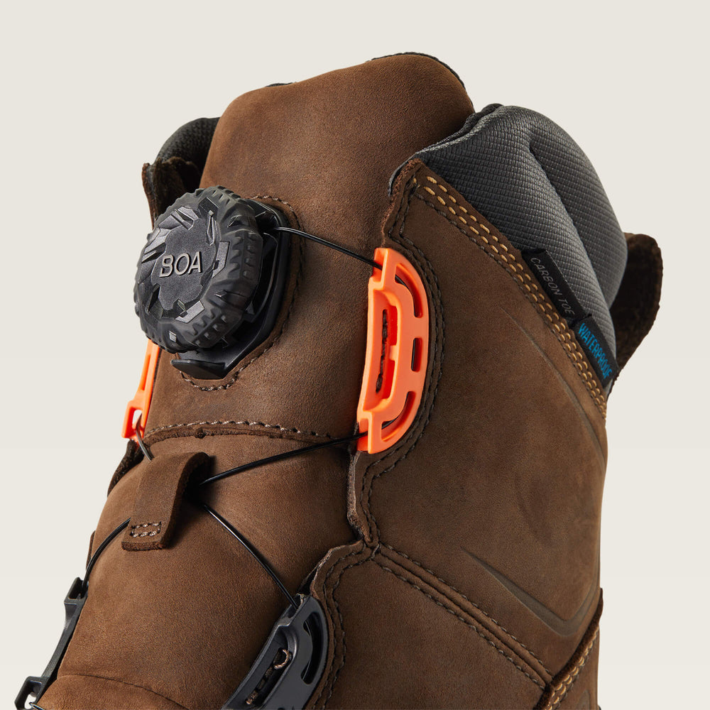 WorkHog XT 8" BOA Waterproof Carbon Toe Work Boot Men - CHOCOLATE BROWN