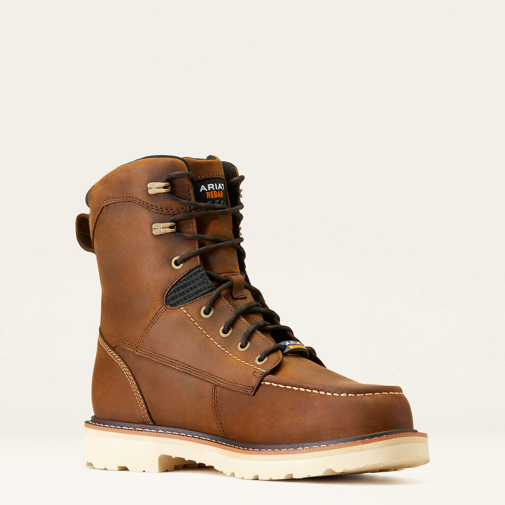 Rebar Lift 8" Waterproof Composite Toe Work Boot Men - DISTRESSED BROWN