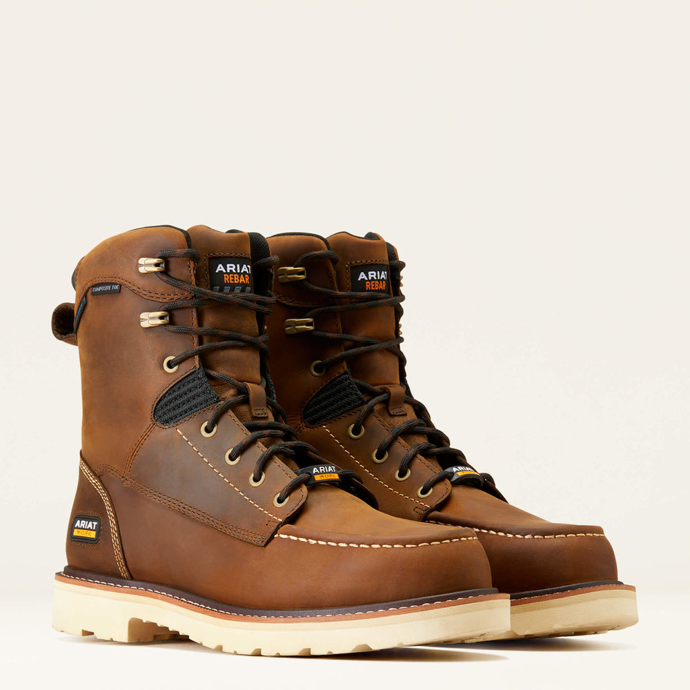 Rebar Lift 8" Waterproof Composite Toe Work Boot Men - DISTRESSED BROWN