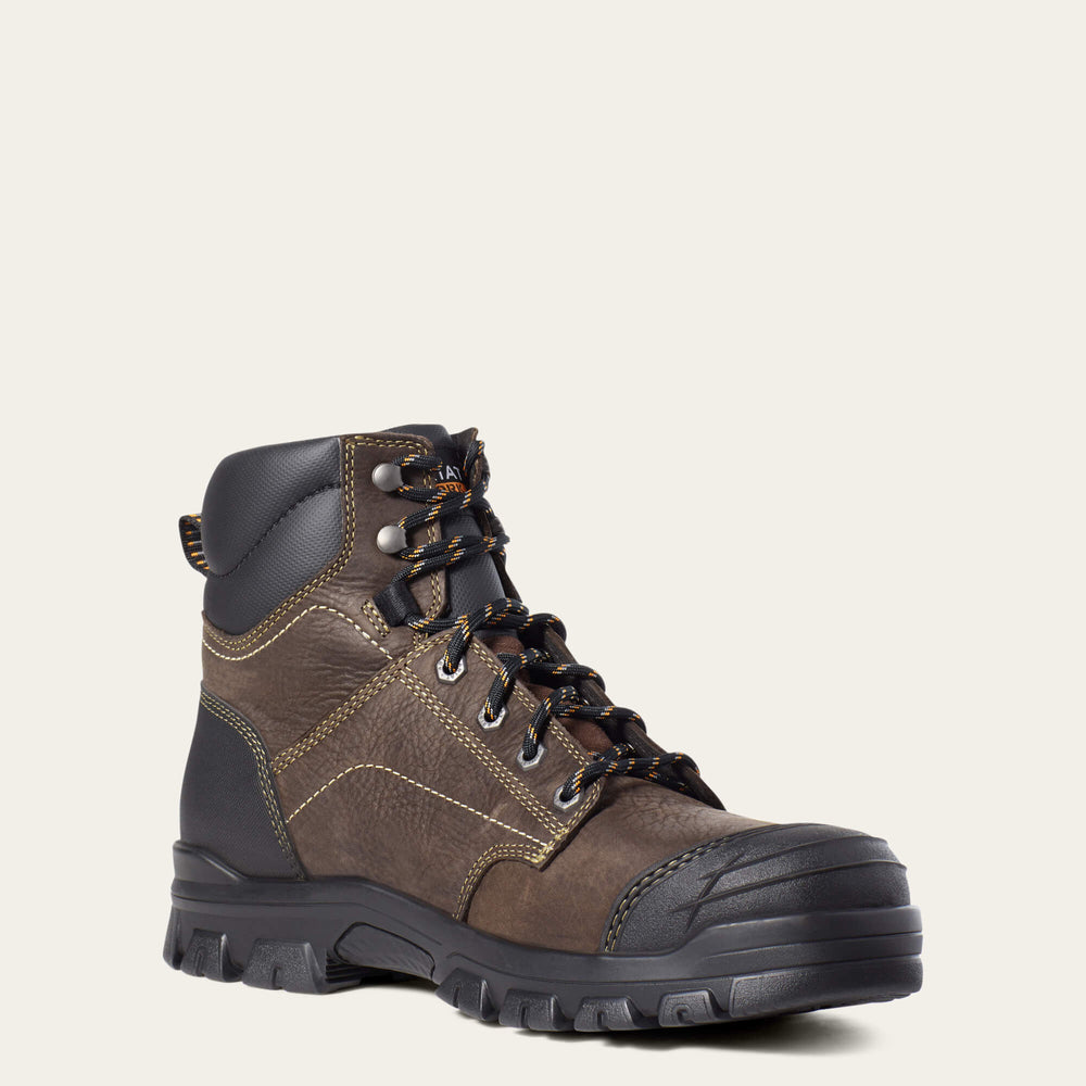 Treadfast 6" Waterproof Steel Toe Work Boot Men - DARK BROWN