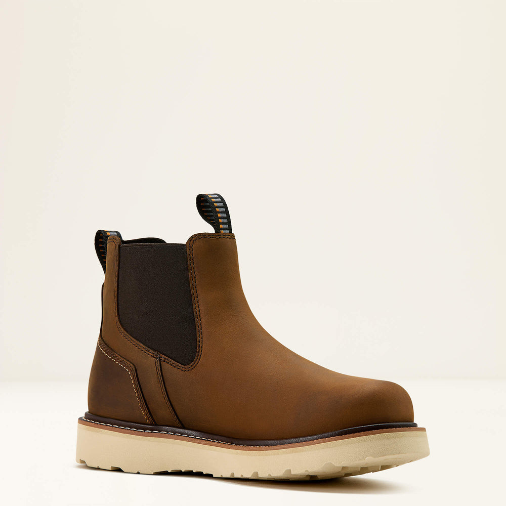 Rebar Wedge Chelsea Waterproof Work Boot Men - DISTRESSED BROWN