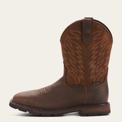 Groundbreaker Wide Square Toe Waterproof Steel Toe Work Boot Men - DARK BROWN