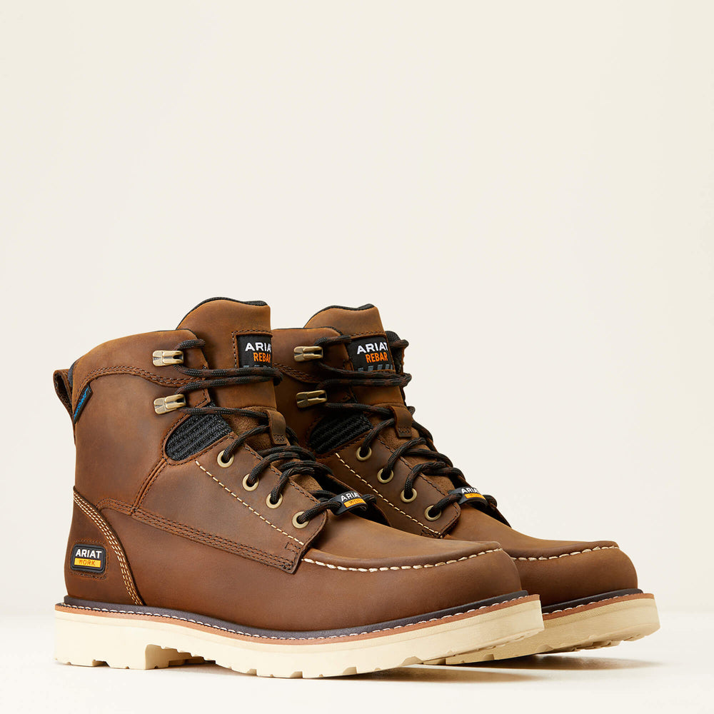 Rebar Lift 6" Waterproof Work Boot Men - DISTRESSED BROWN
