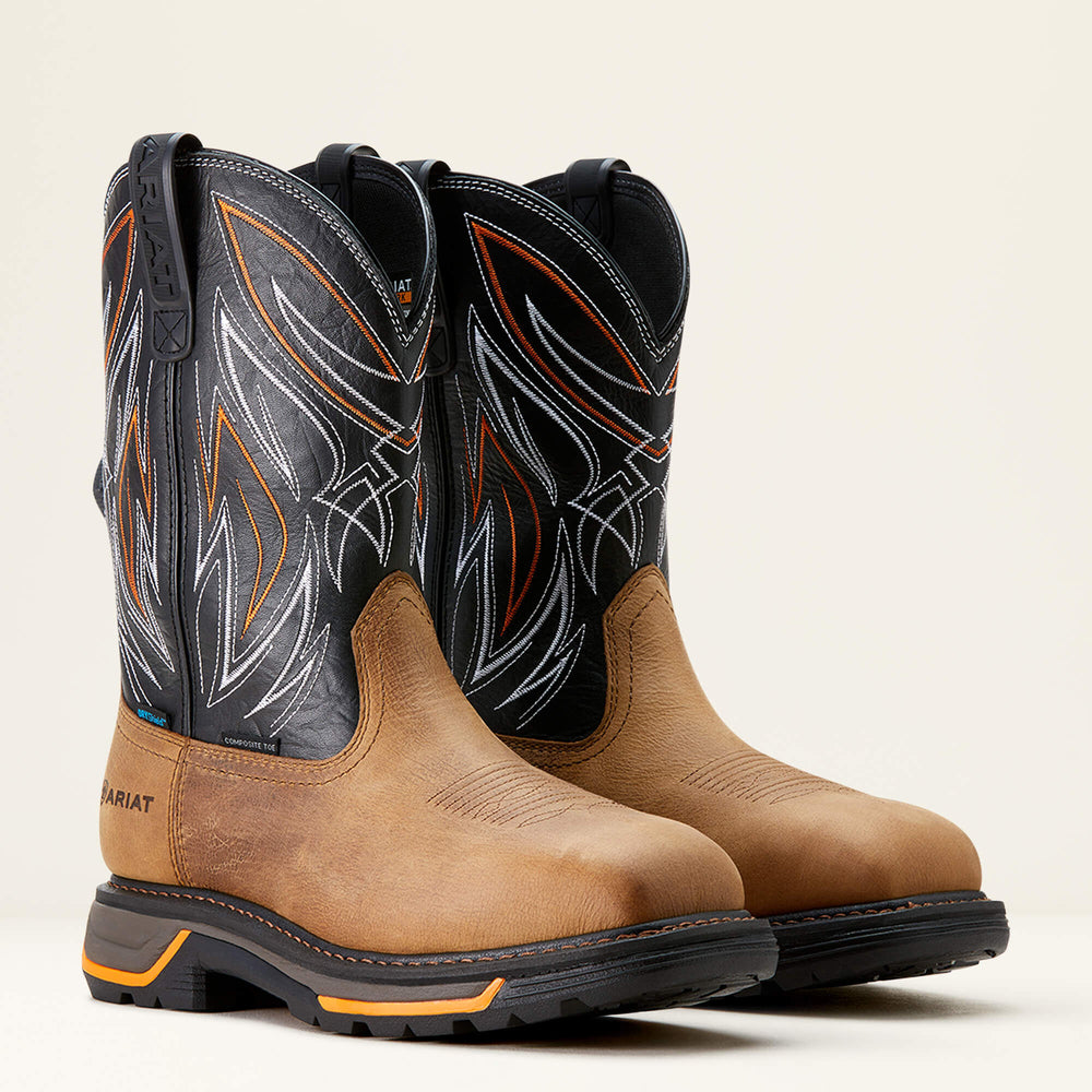 Big Rig BOA Waterproof Composite Toe Work Boot Men - NATURAL TAN/BLACK