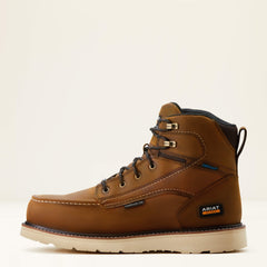 Rebar Wedge Moc Toe 6" Waterproof Composite Toe Work Boot Men - DISTRESSED BROWN