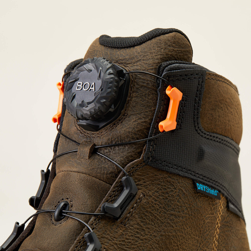 Stump Jumper 6" BOA Waterproof Composite Toe Work Boot Men - IRON COFFEE