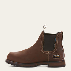 Groundbreaker Chelsea Waterproof Steel Toe Work Boot Men - DARK BROWN