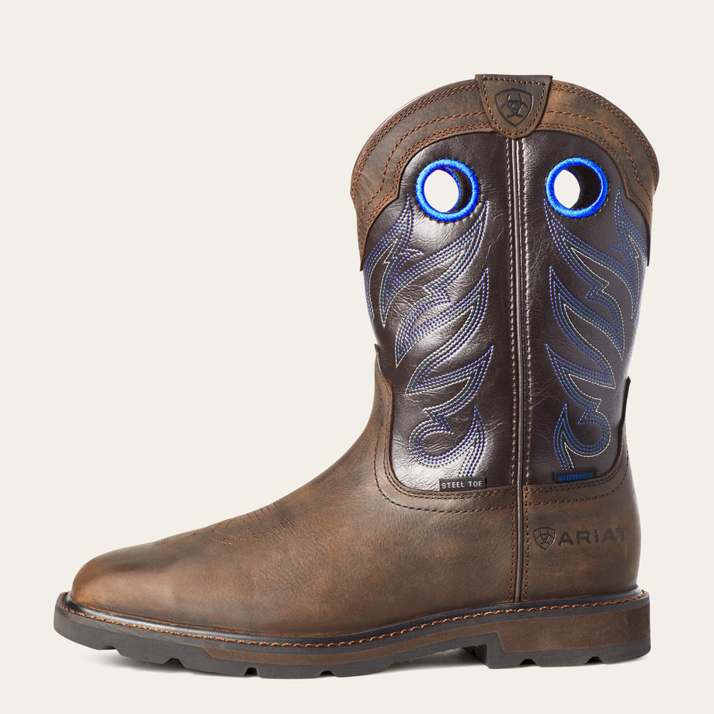 Groundwork Waterproof Steel Toe Work Boot Men - DARK BROWN