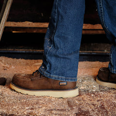 Rebar Wedge Moc Toe 6" Waterproof Work Boot Men - DISTRESSED BROWN