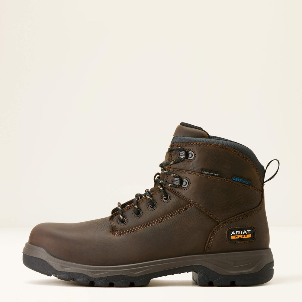 Turbo Duratread 6" Waterproof Carbon Toe Work Boot Men - DARK BROWN
