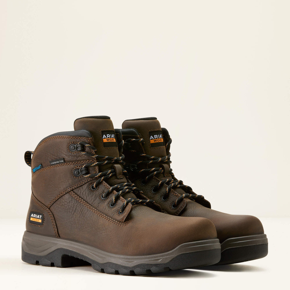Turbo Duratread 6" Waterproof Carbon Toe Work Boot Men - DARK BROWN