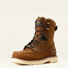 Rebar Lift 8" Waterproof Work Boot Men - DISTRESSED BROWN