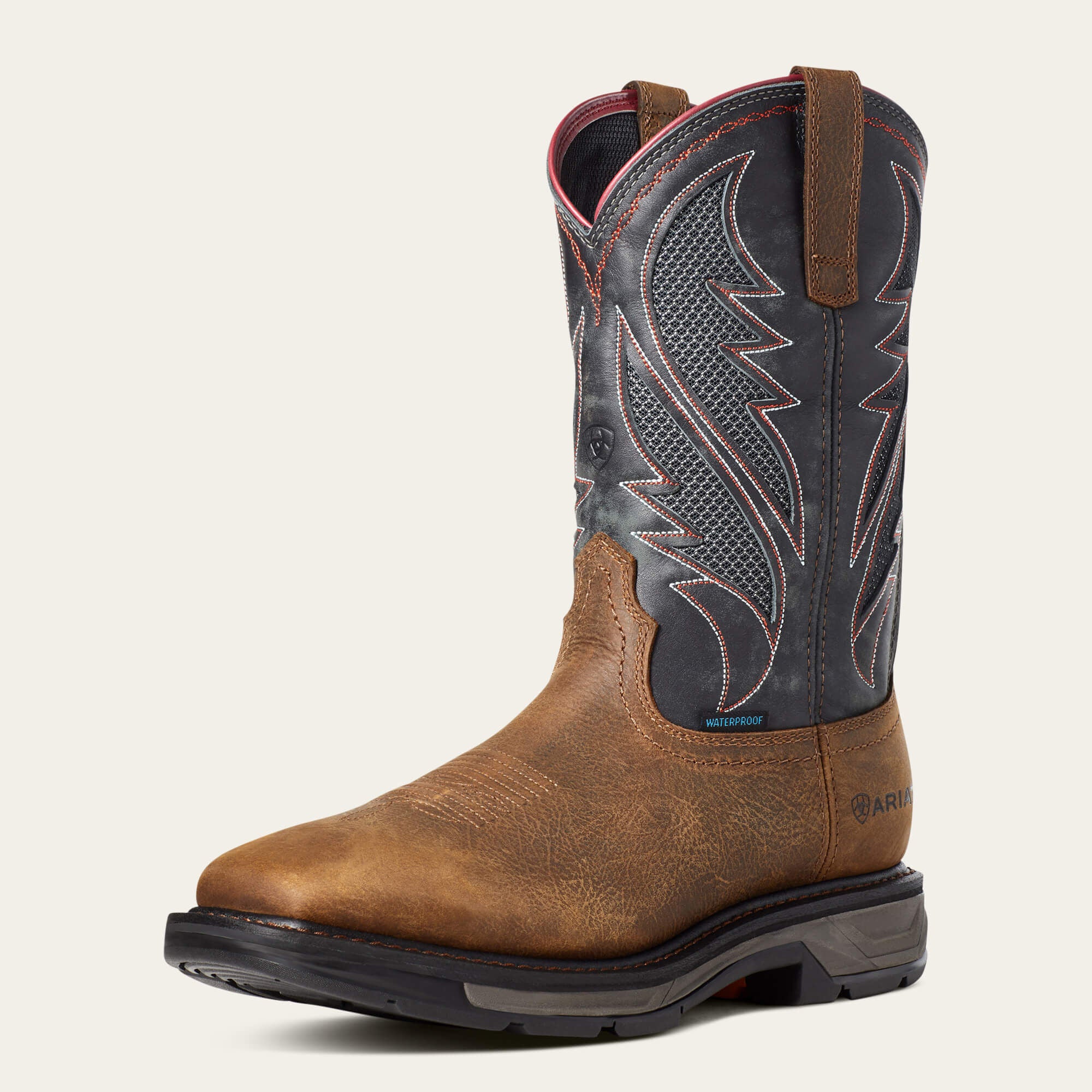 WorkHog XT VentTEK Waterproof Work Boot Men - RYE BROWN