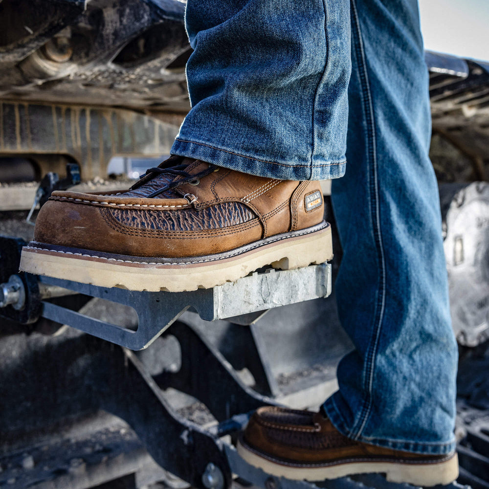 Rebar Lift Chukka Composite Toe Work Boot Men - DISTRESSED BROWN/SHARKSKIN PRINT