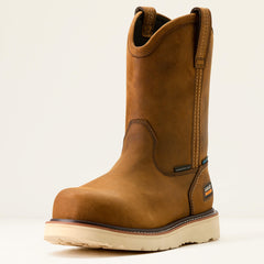 Rebar Wedge Pull-On Waterproof Composite Toe Work Boot Men - DISTRESSED BROWN