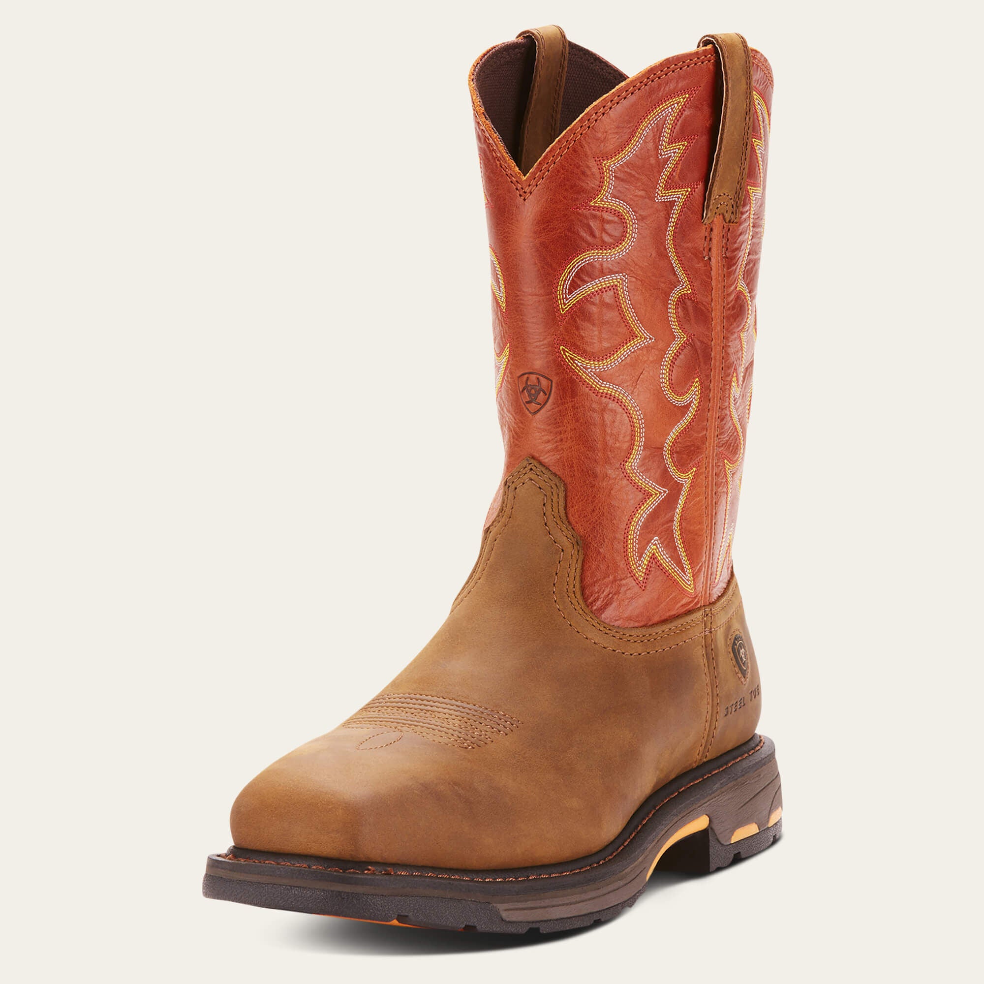 WorkHog Wide Square Toe Steel Toe Work Boot Men - DARK EARTH
