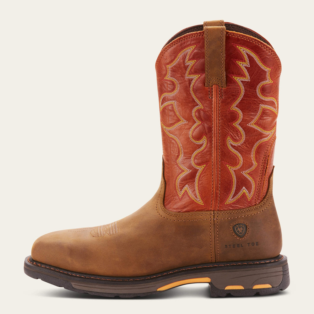 WorkHog Wide Square Toe Steel Toe Work Boot Men - DARK EARTH