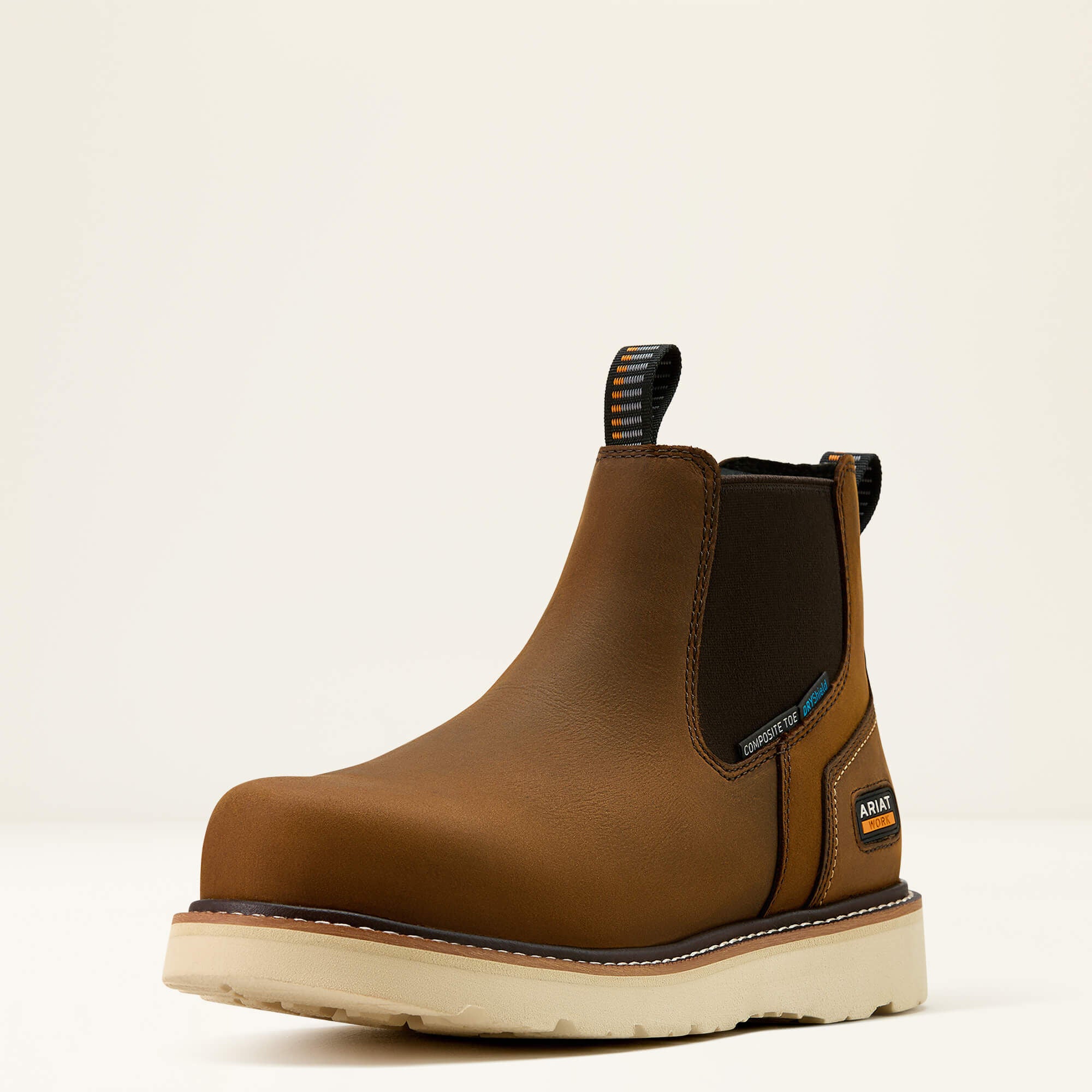 Rebar Wedge Chelsea Waterproof Composite Toe Work Boot Men - DISTRESSED BROWN