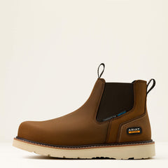 Rebar Wedge Chelsea Waterproof Composite Toe Work Boot Men - DISTRESSED BROWN