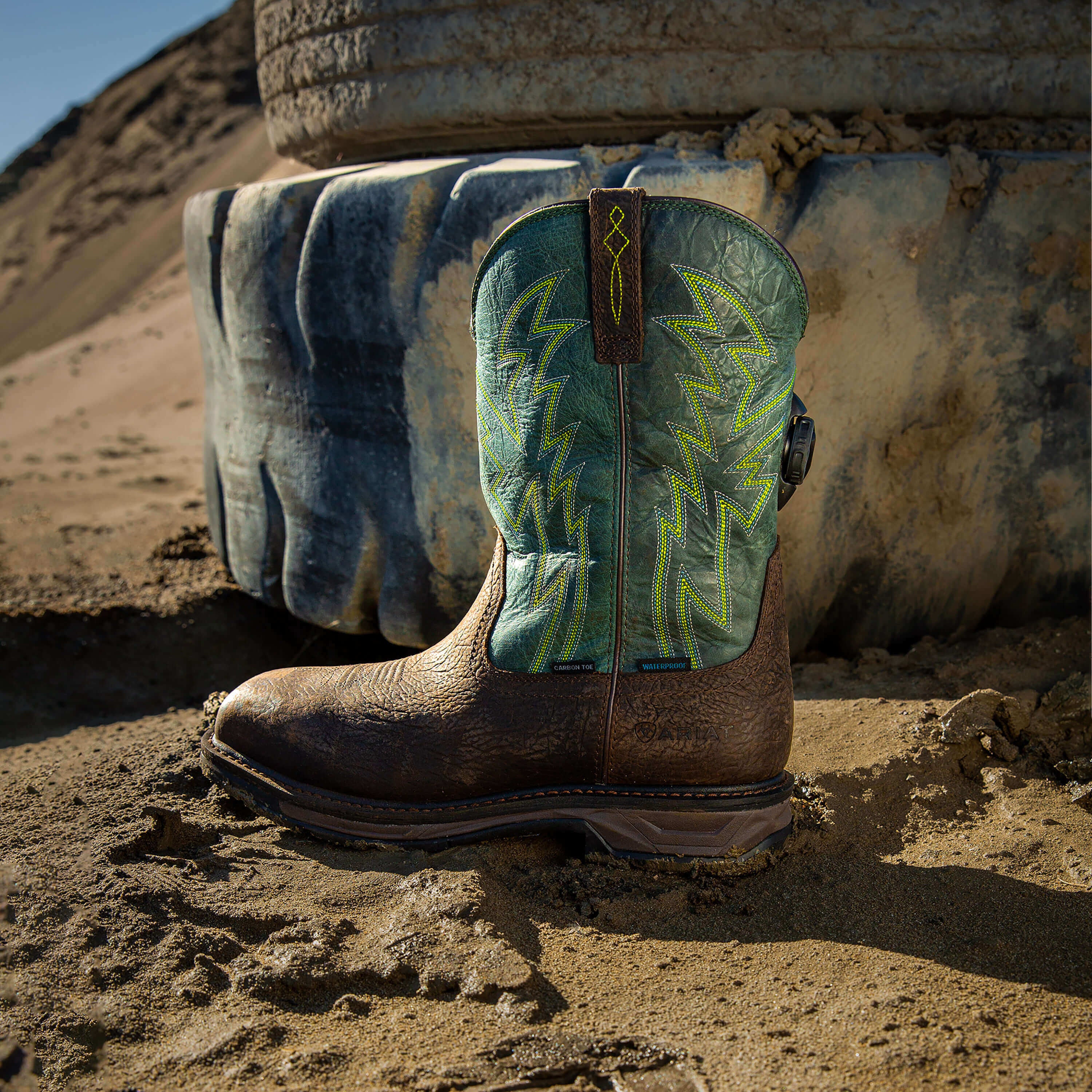 WorkHog XT BOA Waterproof Carbon Toe Work Boot Men - BRUIN BROWN