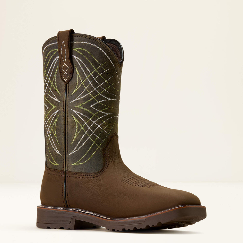 Activator Waterproof Steel Toe Work Boot Men - DARK BROWN/GREEN