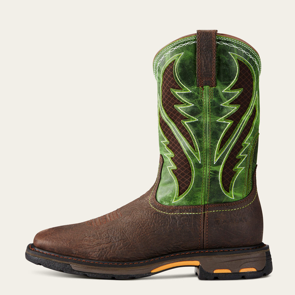 WorkHog Wide Square Toe VentTEK Composite Toe Work Boot Men - BRUIN BROWN