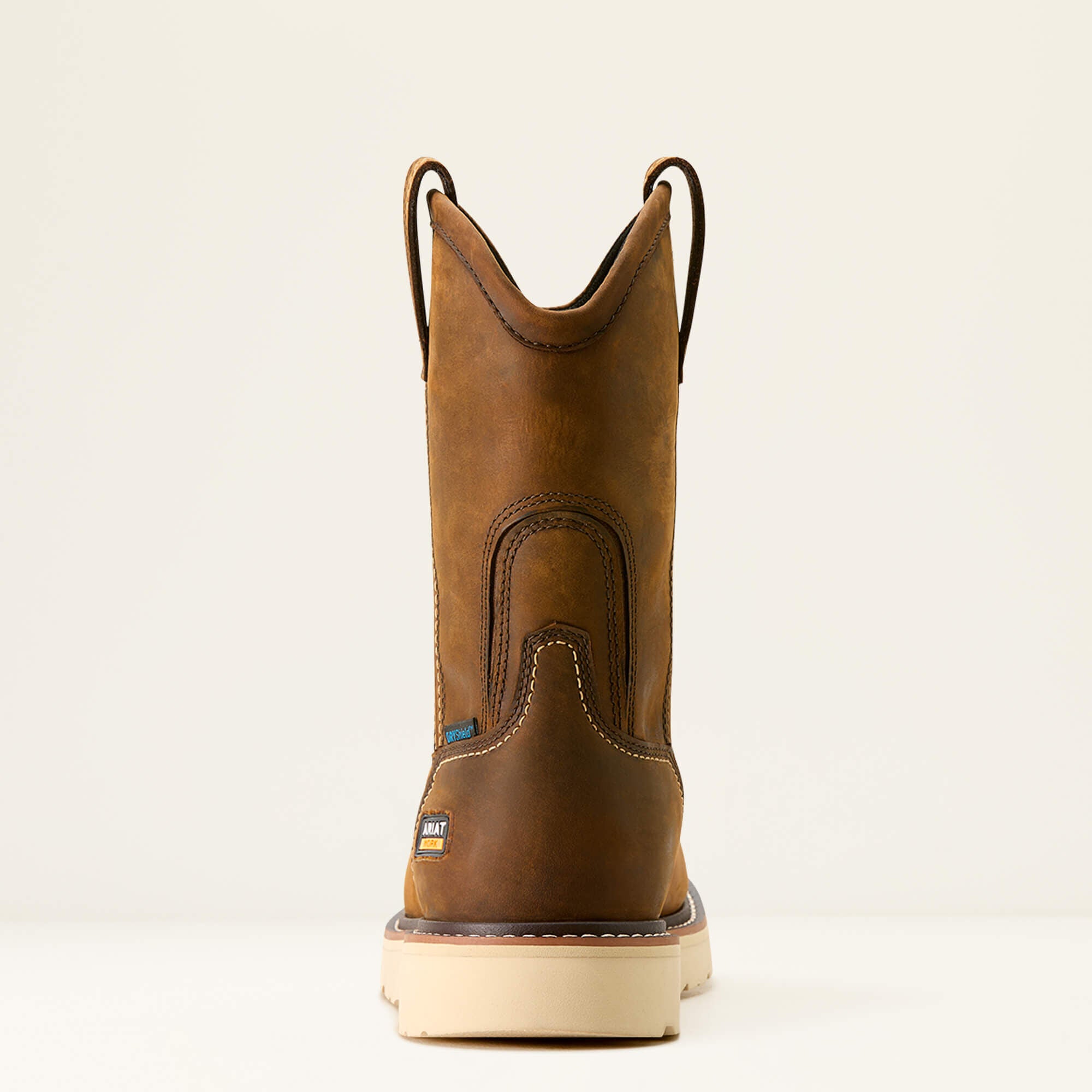 Rebar Wedge Pull-On Waterproof Work Boot Men - DISTRESSED BROWN