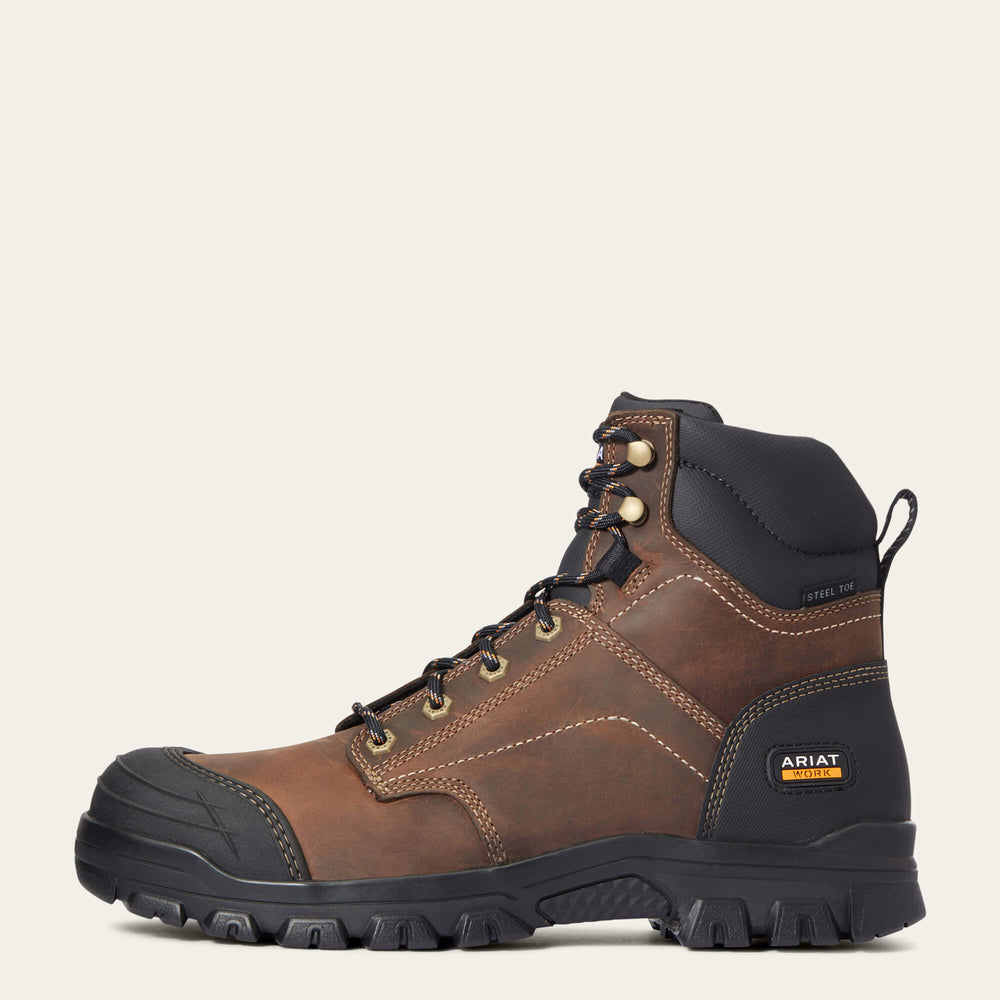Treadfast 6" Steel Toe Work Boot Men - DISTRESSED BROWN