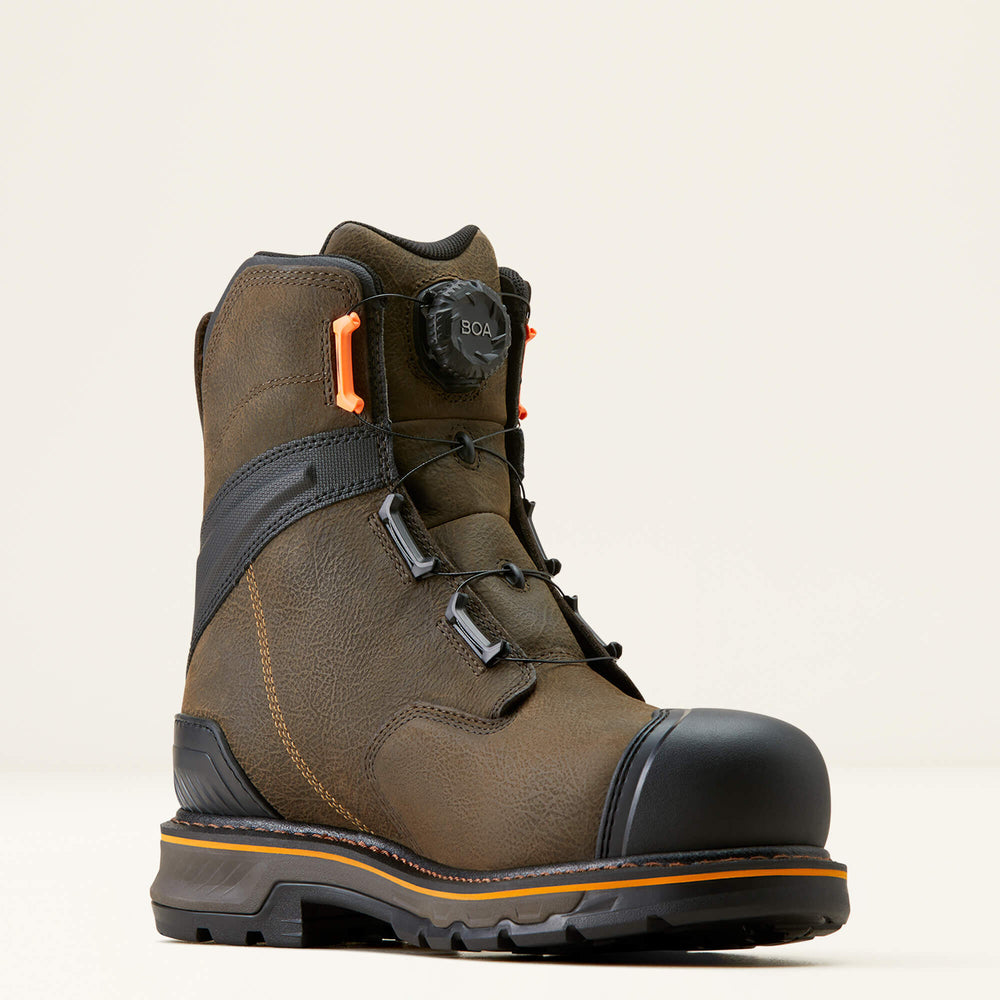 Stump Jumper 8" BOA Waterproof Composite Toe Work Boot Men - IRON COFFEE