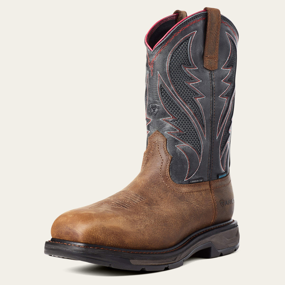 WorkHog XT VentTEK Waterproof Carbon Toe Work Boot Men - RYE BROWN