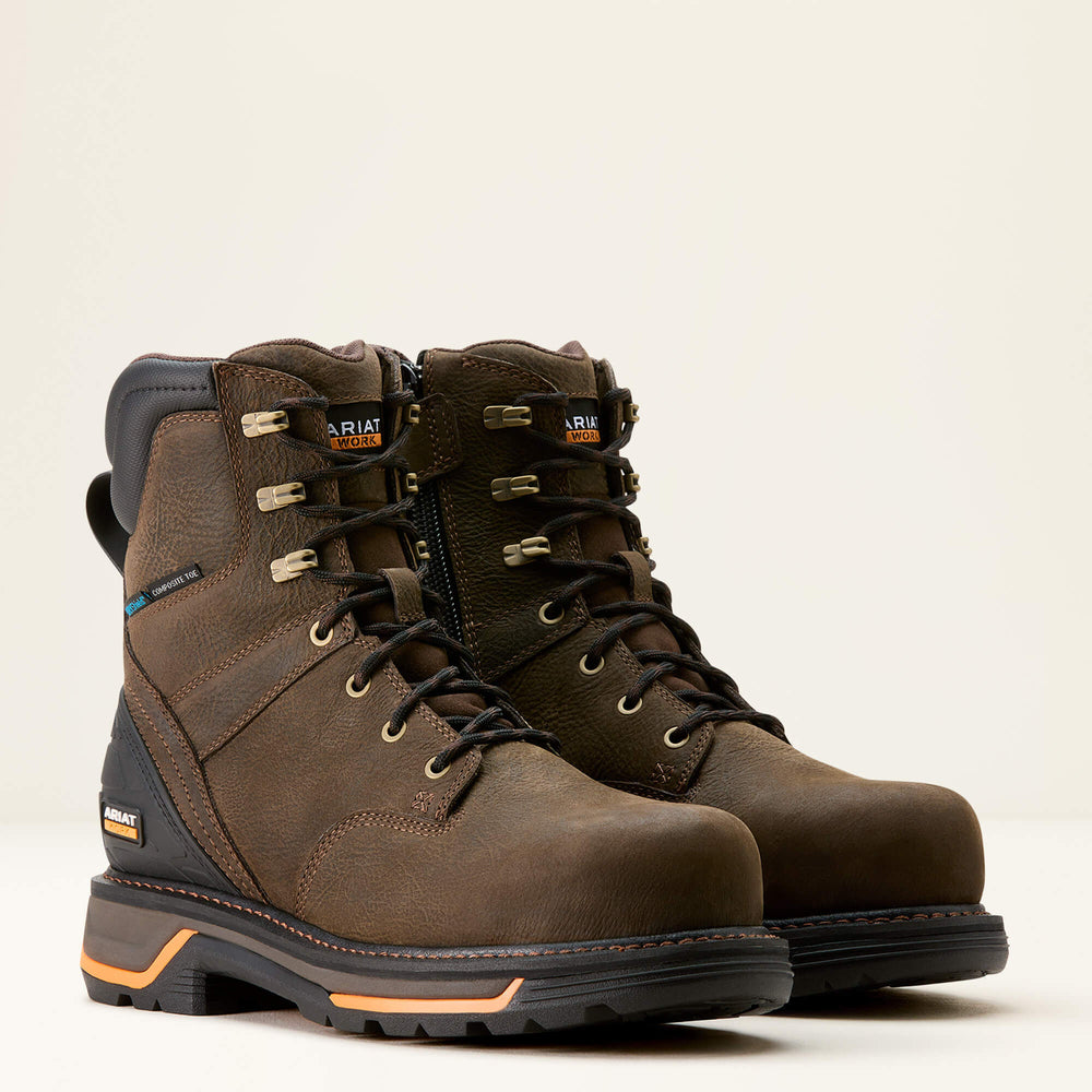 Big Rig 8" Waterproof Composite Toe Work Boot Men - IRON COFFEE