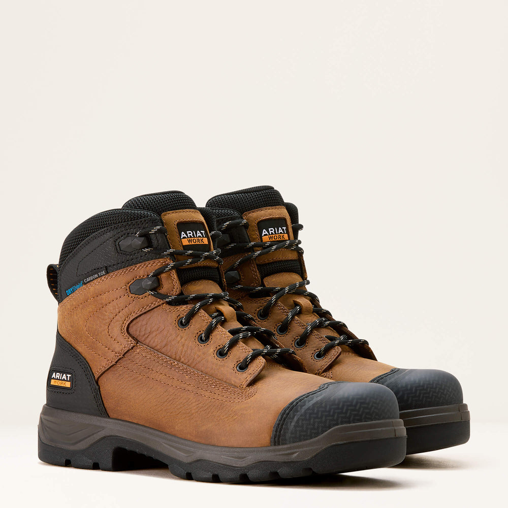 Turbo Duratread XTR 6" Waterproof Carbon Toe Work Boot Men - NATURAL BROWN