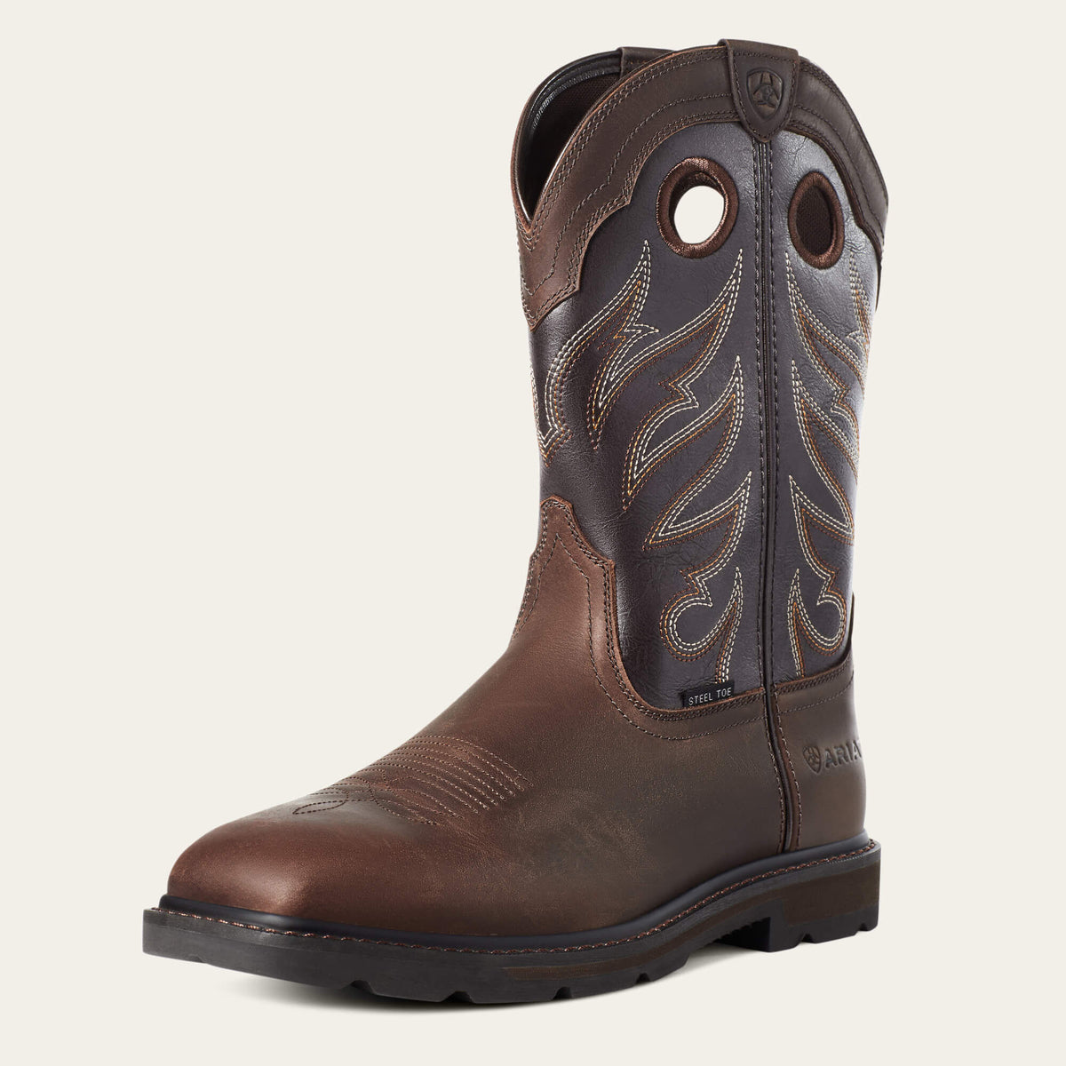 Groundwork Wide Square Toe Steel Toe Work Boot Men - BROWN