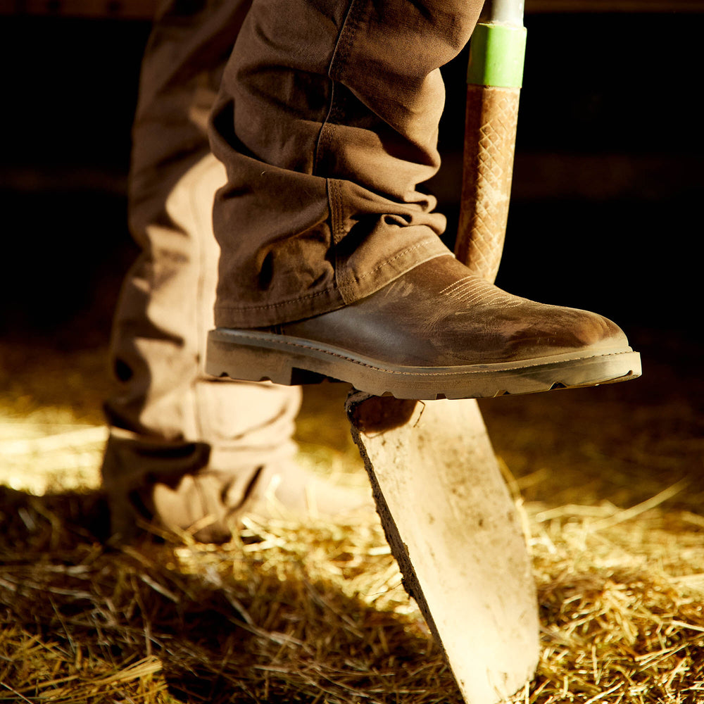 Groundwork Wide Square Toe Steel Toe Work Boot Men - BROWN