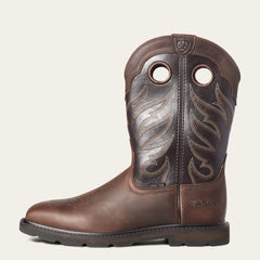 Groundwork Wide Square Toe Steel Toe Work Boot Men - BROWN