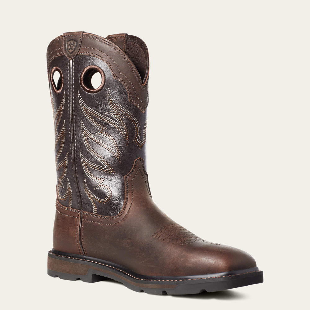 Groundwork Wide Square Toe Steel Toe Work Boot Men - BROWN