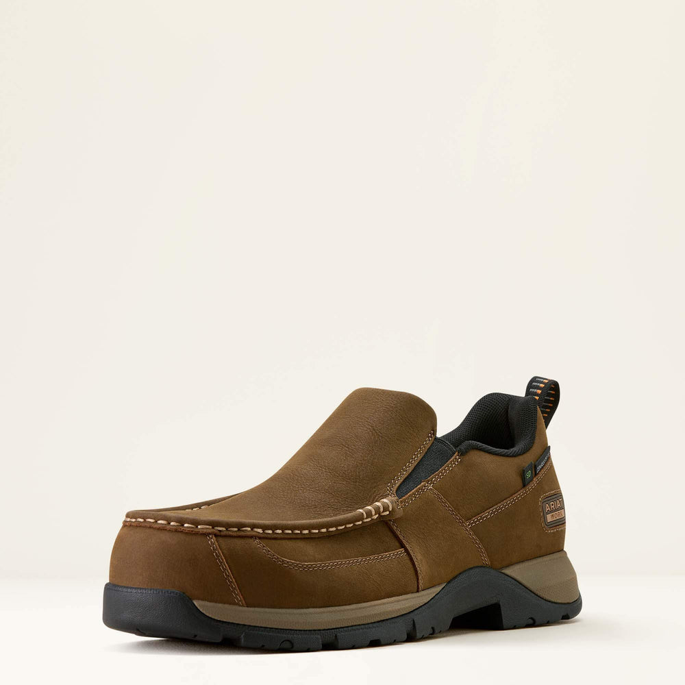 Edge Slip-On Composite Toe Work Shoe Men - DARK BROWN