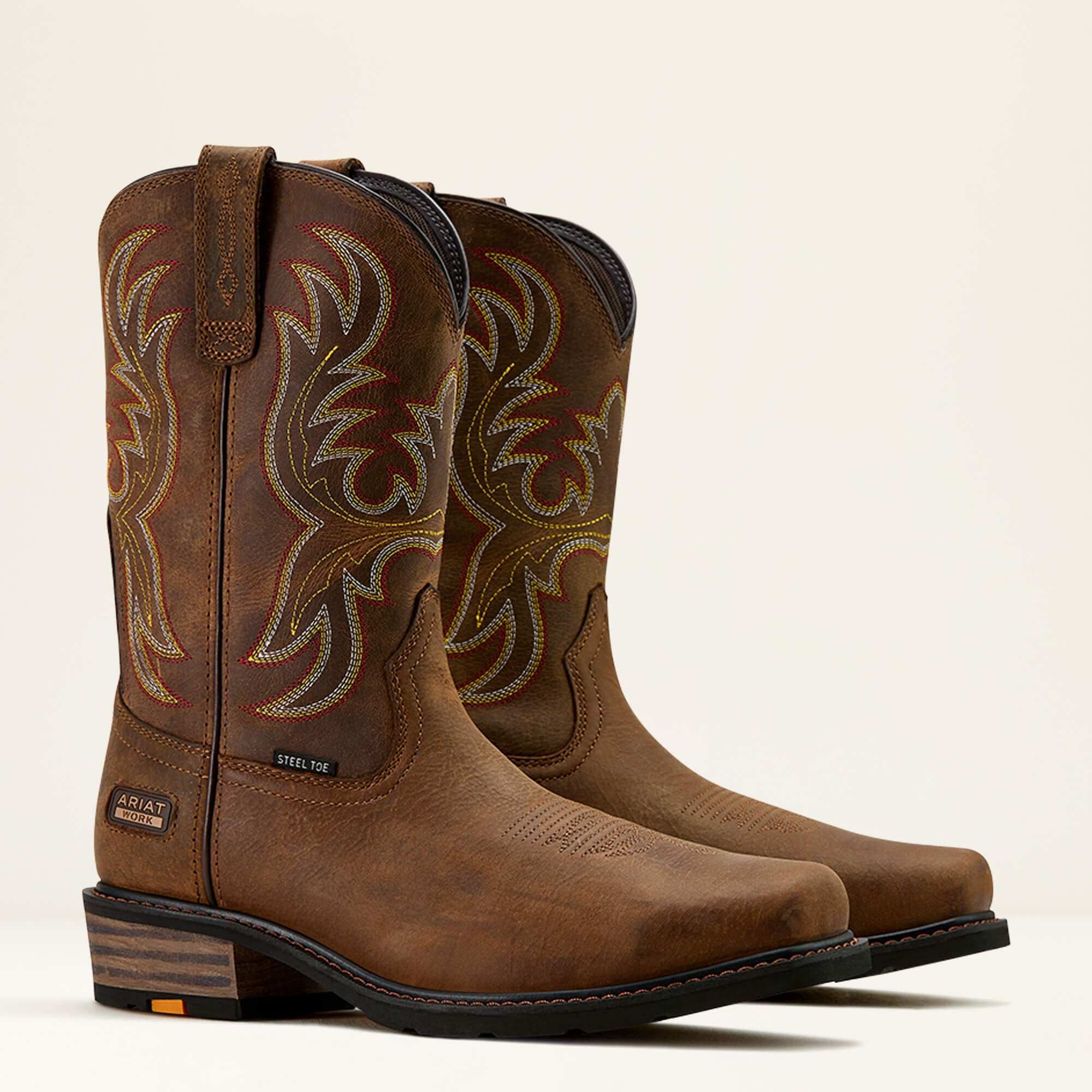Ironside Square Toe Steel Toe Work Boot Men - RYE BROWN/TAN